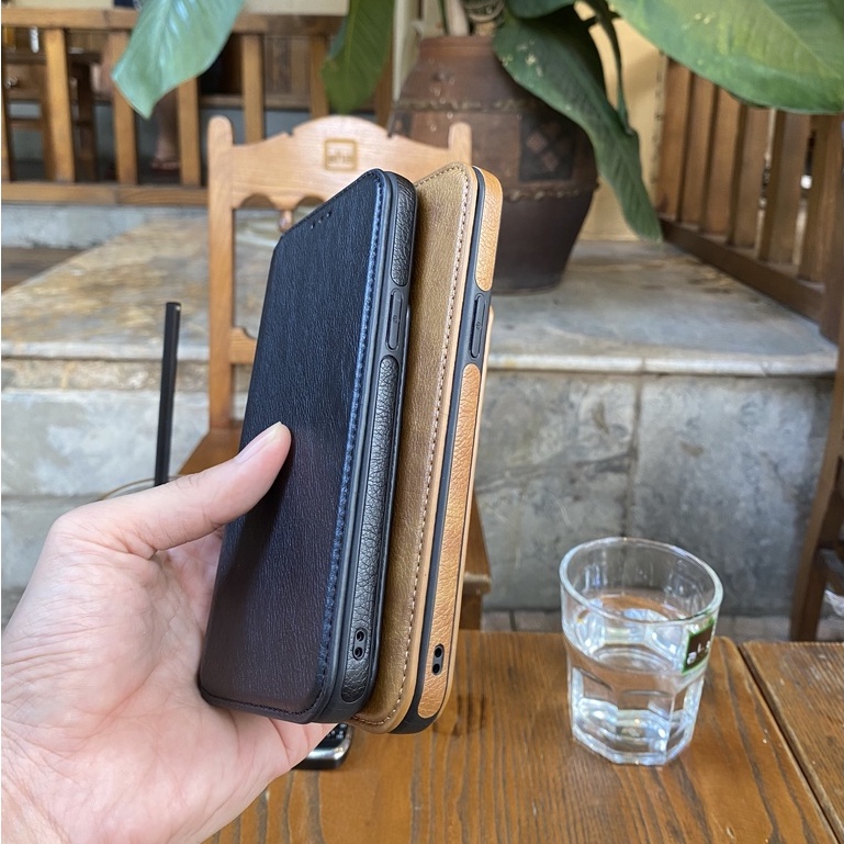 Bao da iphone nắp gập  tích hợp ví , ngăn đựng thẻ . x series /11 serries/12serries/13 series .