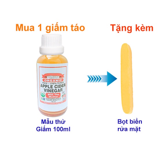 Giấm táo hữu cơ USA ( có con giấm mẹ) 100ml The Look Shop- Apple Cider Vinegar with the mother