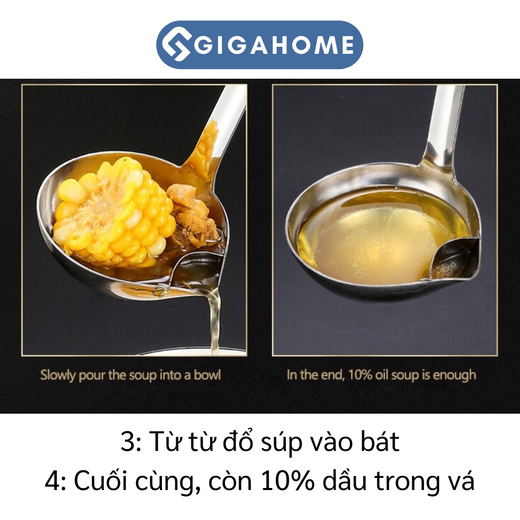 Vá Múc Canh Lọc Dầu Mỡ Thông Minh GIGAHOME Inox 304 Cao Cấp 10050