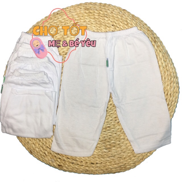 Set 5 Quần Dài Sơ Sinh , Quần Dài Cotton Trắng Bossini (quần chục dài cotton trắng mòng mát, mềm mại cho bé mặc nhà)