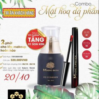 TẶNG SON KEM 220k _ PHẤN NƯỚC TRANG ĐIỂM CC CUSHION MAGIC SKIN