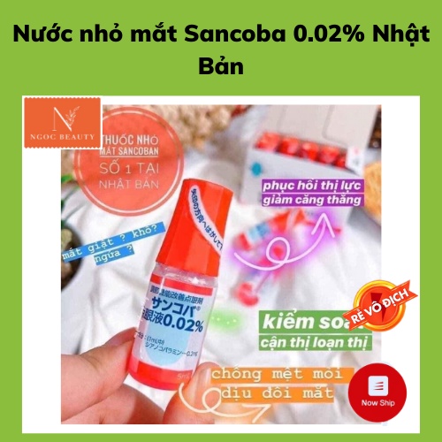 Dung dịch nhỏ mắt Sancoba, hỗ trợ người cận thị, điều tiết chứng mỏi mắt, rối loạn điều tiết.