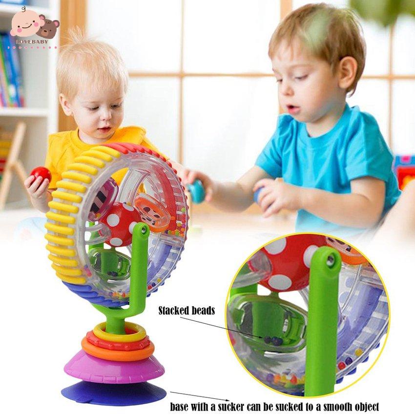Baby Multi-Colors Rattle Toys Rotating Ferris Wheel Toys With Sucker Base