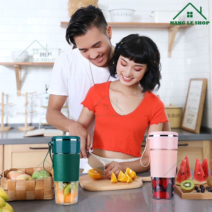Máy Xay Sinh Tố Mini Cầm Tay JUICER 300ml Sạc USB, Máy Ép Trái Cây Mini 4 Lưỡi, 6 Lưỡi Cao Cấp Và Tiện Lợi