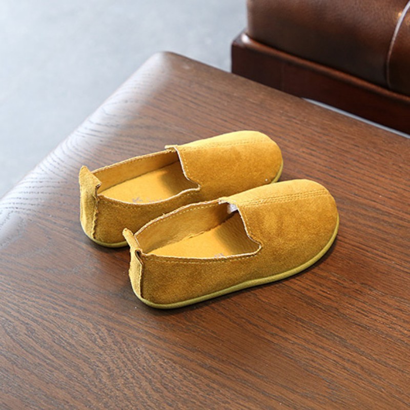 Giày lười da nhân tạo màu trơn năng động cho bé gái