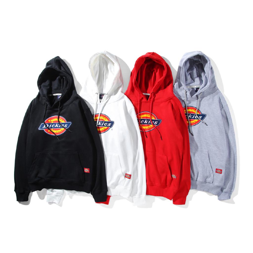 Áo hoodie màu trơn in hình trẻ trung nam và nữ