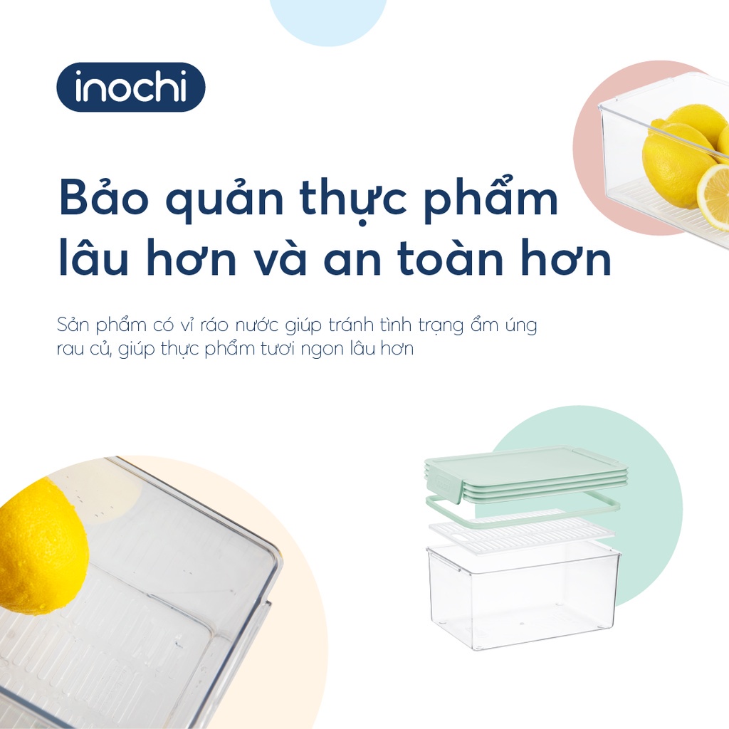 Hộp thực phẩm Tritan chữ nhật Hokkaido 500-1000-2000-3500 và 5L, Chính hãng INOCHI, Tiêu chuẩn nhật bản