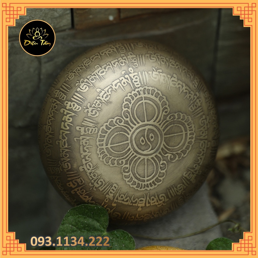 Chuông xoay hát Nepal thủ công handmade - 1 bộ set - thanh âm thiền tịnh mẫu 1 phật