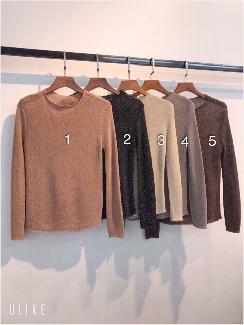 [ Mã WASTRUN4 giảm 10% tối đa 30K đơn 99K] Áo len nhũ mỏng co giãn cổ tròn dài tay HH1610 - NhiNhiShop | BigBuy360 - bigbuy360.vn