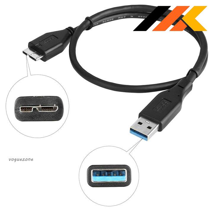 Dây Cáp Tín Hiệu USB 3.0 Dùng Cho HDD Box Dài 1.5M- Dây Ổ Cứng Di Động Usb 3.0 to Micro B chân dẹt đực Hàng bóc máy