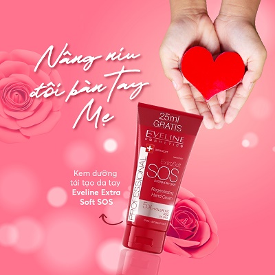 Kem dưỡng giúp tái tạo da tay siêu mềm mịn Eveline Extra Soft SOS 100ML