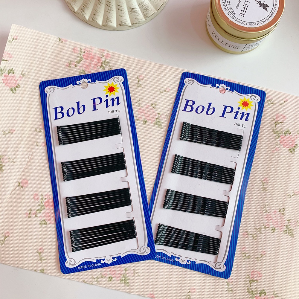 Kẹp tóc kim loại màu đen thiết kế đơn giản dễ phối đồ