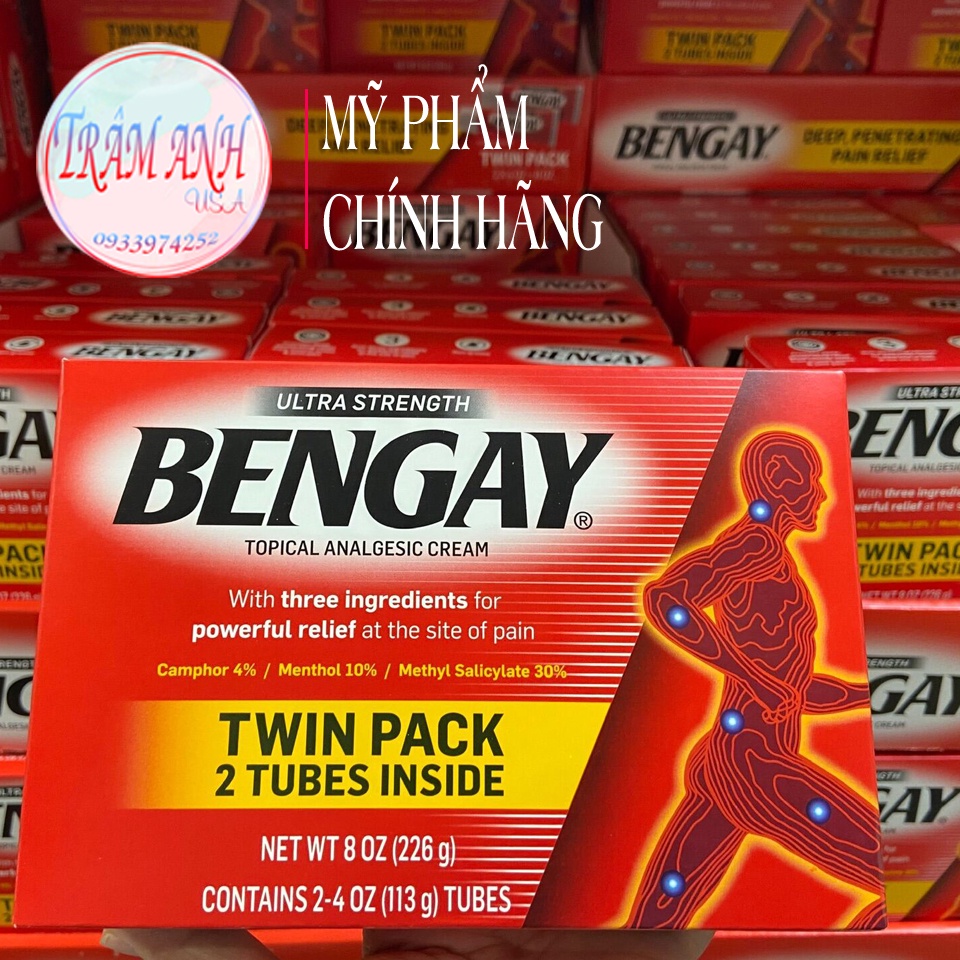 (Mẩu mới) Kem xoa bóp giảm đau của Mỹ BENGAY Ultra Strength 226gr