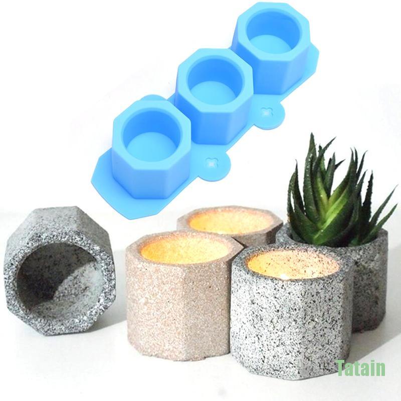 Khuôn silicone tạo hình chậu cây mọng nước/hoa sen đá hình học