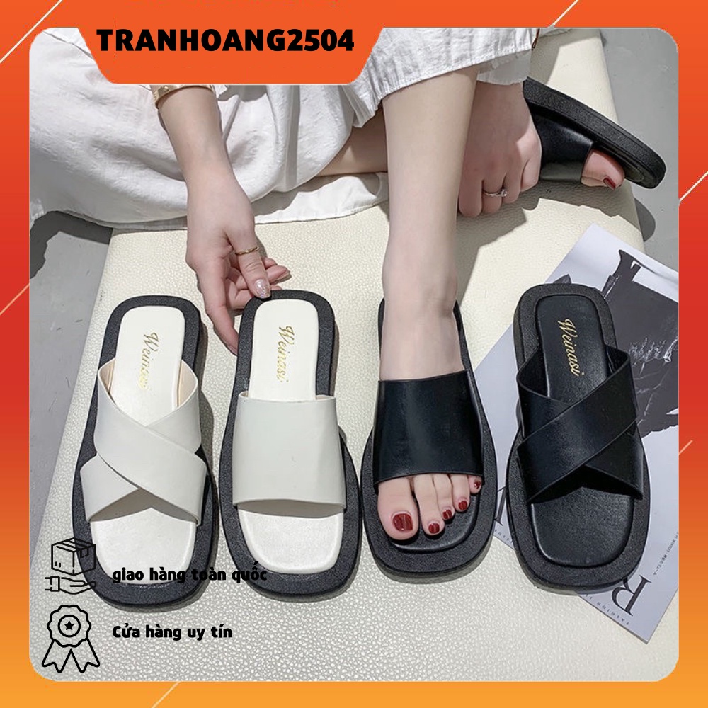 Dép Nữ Đế Bệt Quai Ngang Thoải Mái Thời Trang- SẴN HÀNG KÈM ẢNH THẬT