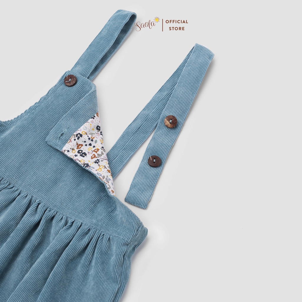 Chân Váy Yếm Bé Gái Phong Cách Hàn Quốc Dễ Thương Chất Liệu Vải Nhung Cao Cấp - JAXINE PINAFORE- SCD002 - SAOLA CLOTHING