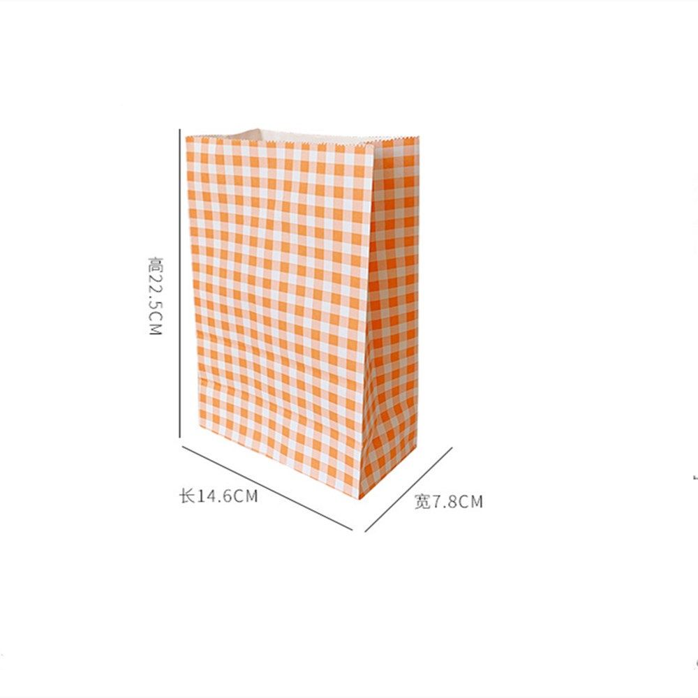 Túi giấy kraft mini đựng bánh kẹo họa tiết sọc caro dễ thương MIHAN1