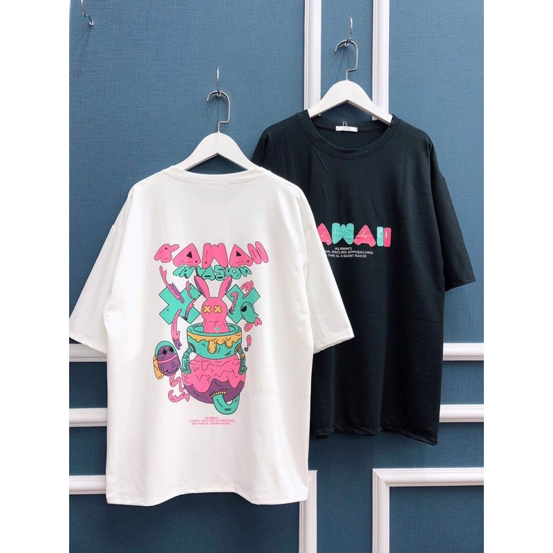 [Mã 151FASHIONSALE1 giảm 10K đơn 50K] Áo Phông Unisex Kaman Thỏ Hồng 🦋 Áo Thun Tay Lỡ Dáng Rộng In Hình 2 Màu