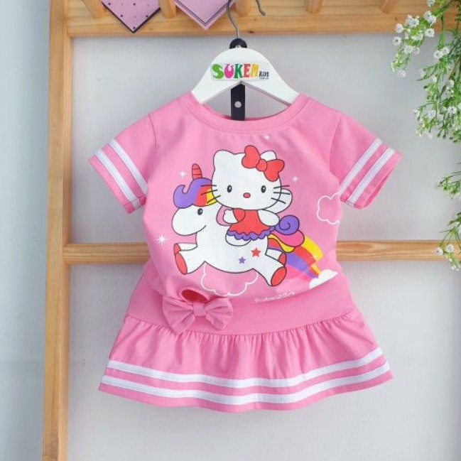 Sét Váy Bé Gái Đầm Pony Kitty kèm quần chíp đùi bộ váy áo Pony Kitty cho bé gái Cao Cấp Mềm Mát size nhí đại 2-15 5.0