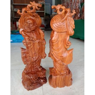 Tượng đạt ma quá hải gỗ hương cao 40