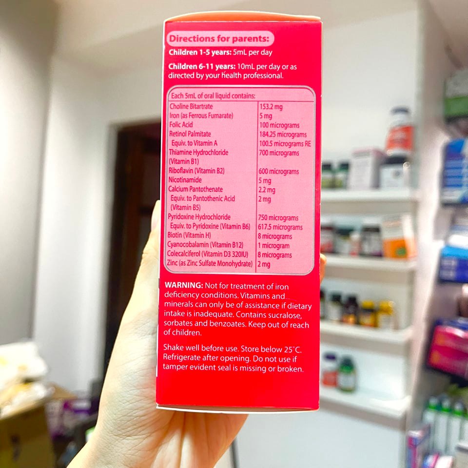 Siro vitamin tổng hơp và sắt cho bé Nature's Way Kid Smart Liquid Multi + Iron 200ml