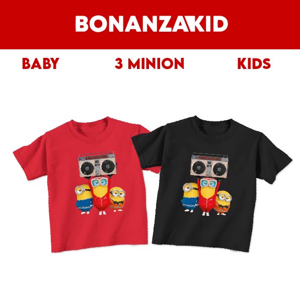 Áo Thun Cotton Cao Cấp In Hình Minions Cho Bé Từ 6 Tháng-8 Tuổi