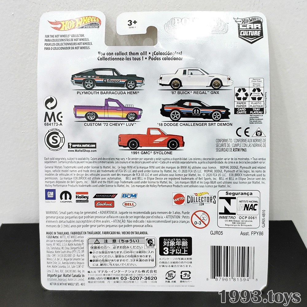 [New] Xe mô hình 1:64 Hot Wheels Premium 2020 - Car Culture Power Trip - Plymouth Barracuda Hemi GJR05 (Bánh cao su)