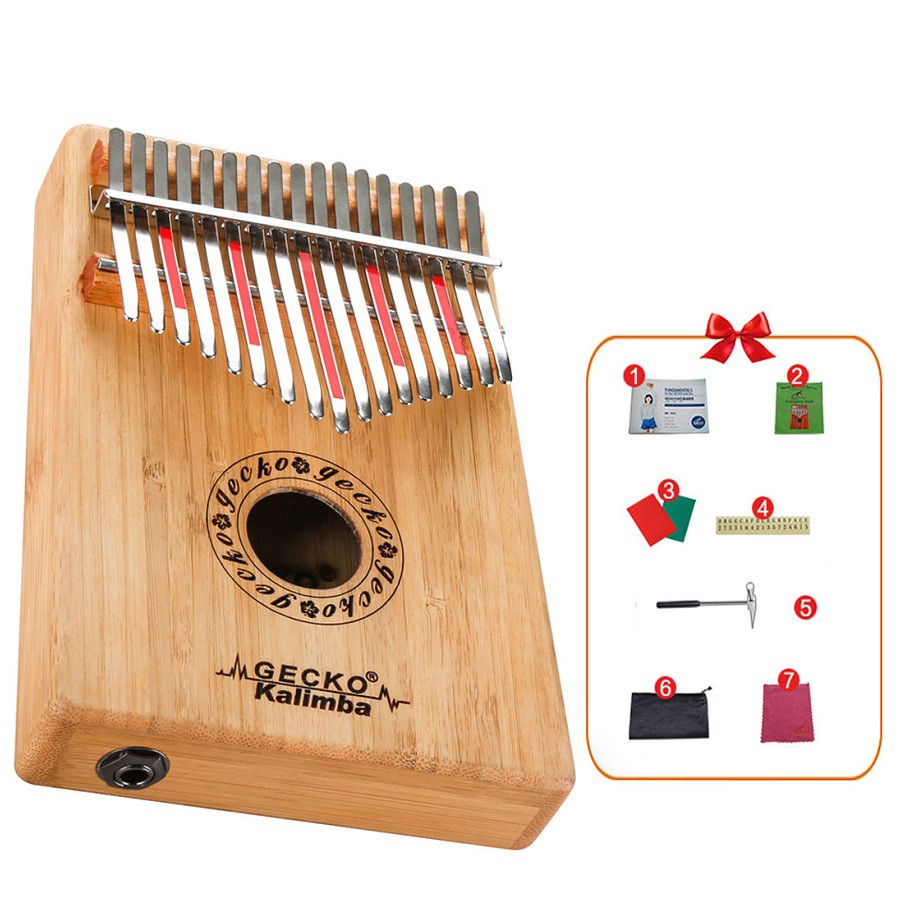 ( ẢNH THẬT ) ĐÀN KALIMBA GECKO 17 PHÍM K17BAEQ GỖ LONG NÃO NGUYÊN TẤM - HÀNG CÓ SẴN