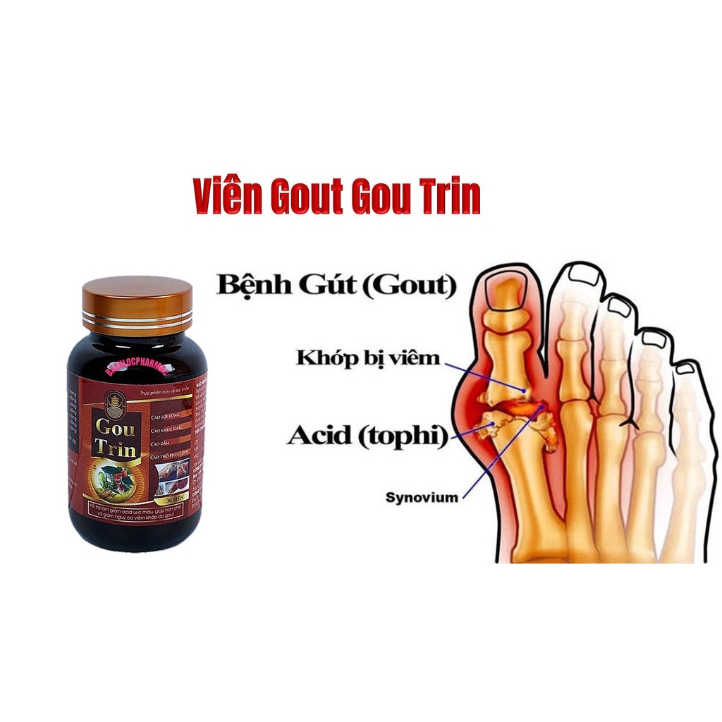 Viên uống xương khớp, gout  Gou Trin. Giảm đau nhức xương khớp, viêm khớp dạng thấp
