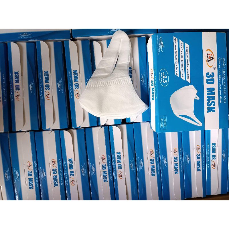 Hộp 50 chiếc khẩu trang 3D mask Nam Anh Farmapro
