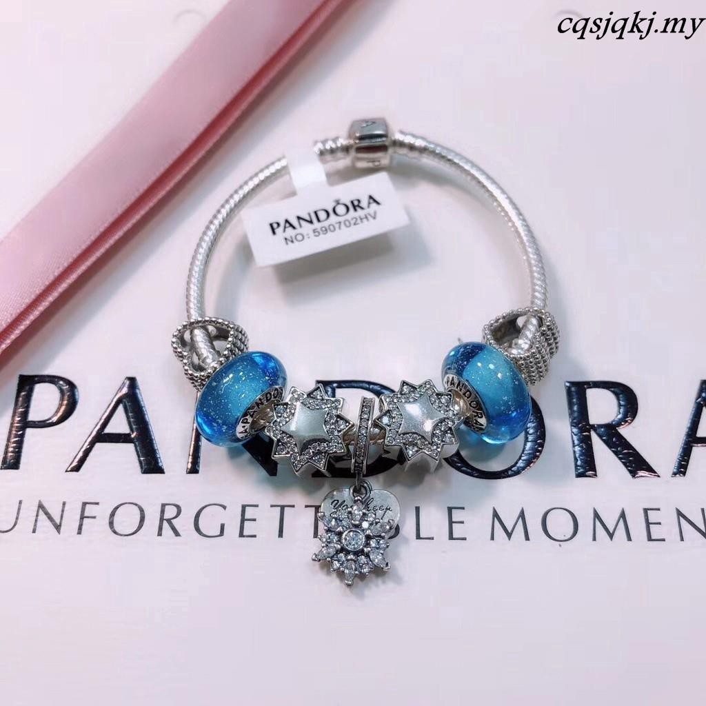 PANDORA Mặt Dây Chuyền Mạ Bạc 925 Hình Bông Tuyết Aa03564Sfsd