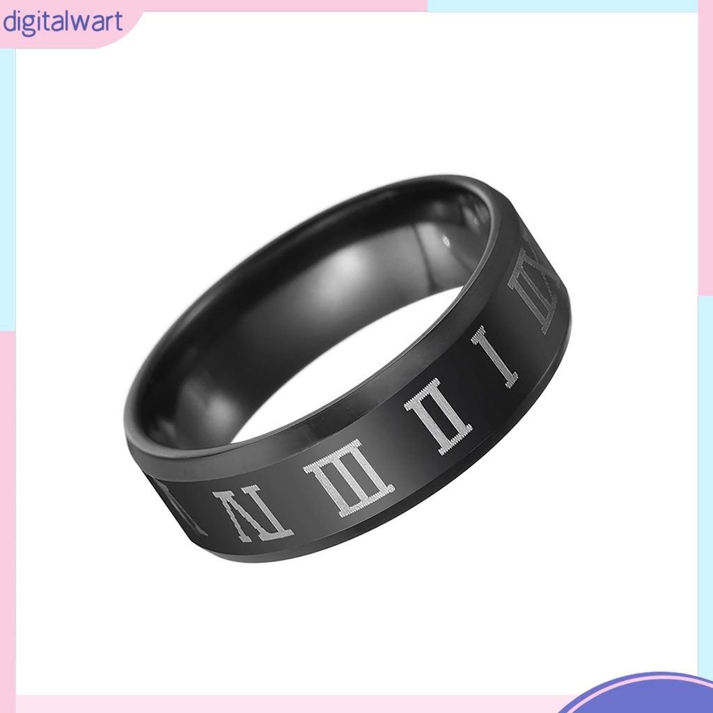 Nhẫn thép không gỉ họa tiết số la mã thời trang