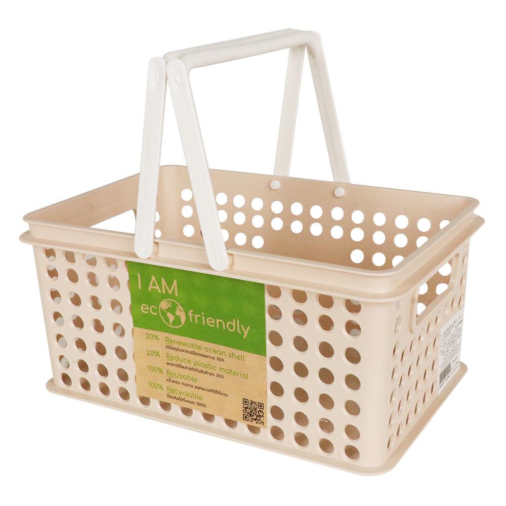 HomeBase STACKO Rổ nhựa đựng đồ có thể xếp chồng lên nhau Friendly sz S Thái Lan W29.5xH13xD18.5cm màu xanh kem