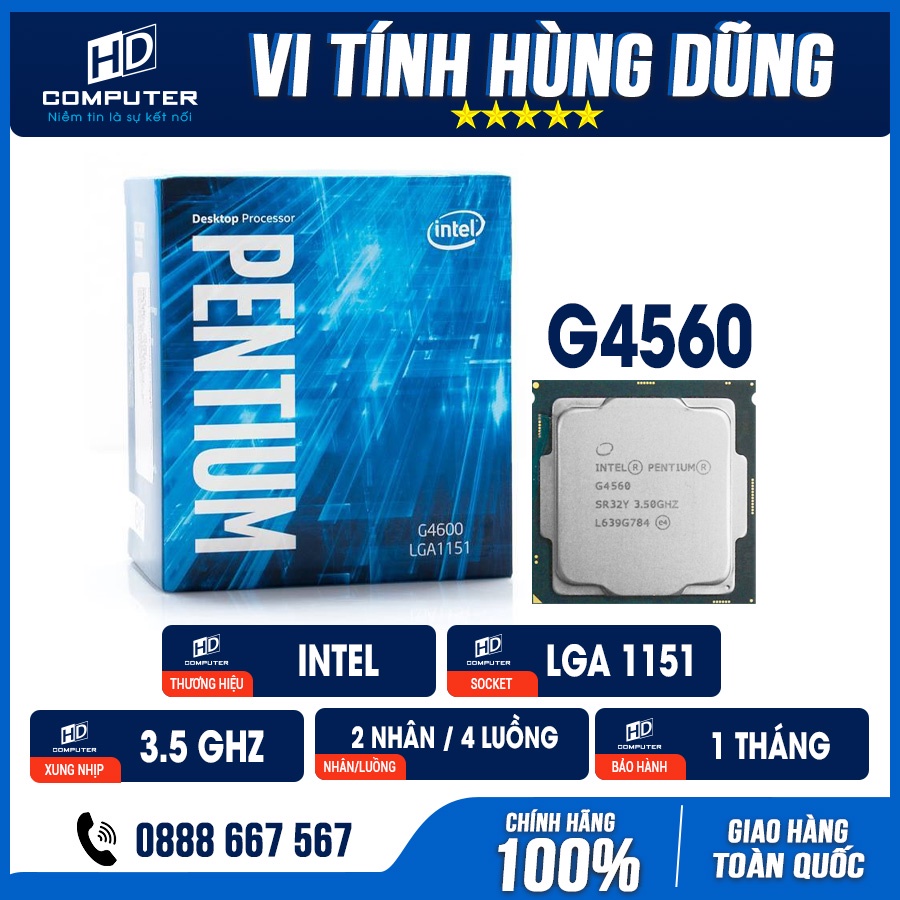 CPU sk 1151, G3930 , G4400 , G4560 , G4600 chíp máy tính chạy main H110, B150, B250