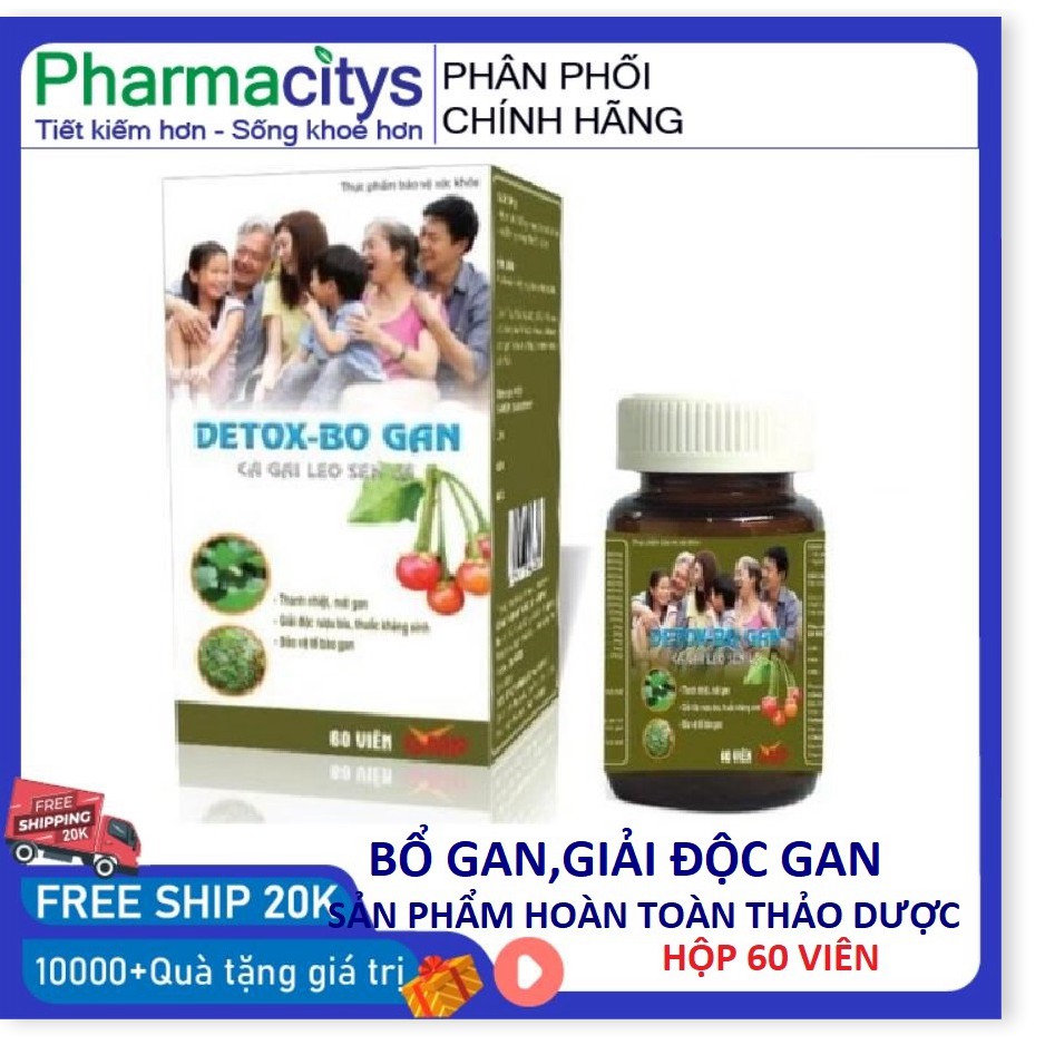 Detox bổ gan cà gai leo sen lá bổ gan, giải độc ,mát gan, tăng cường chức năng gan lọ 60 viên