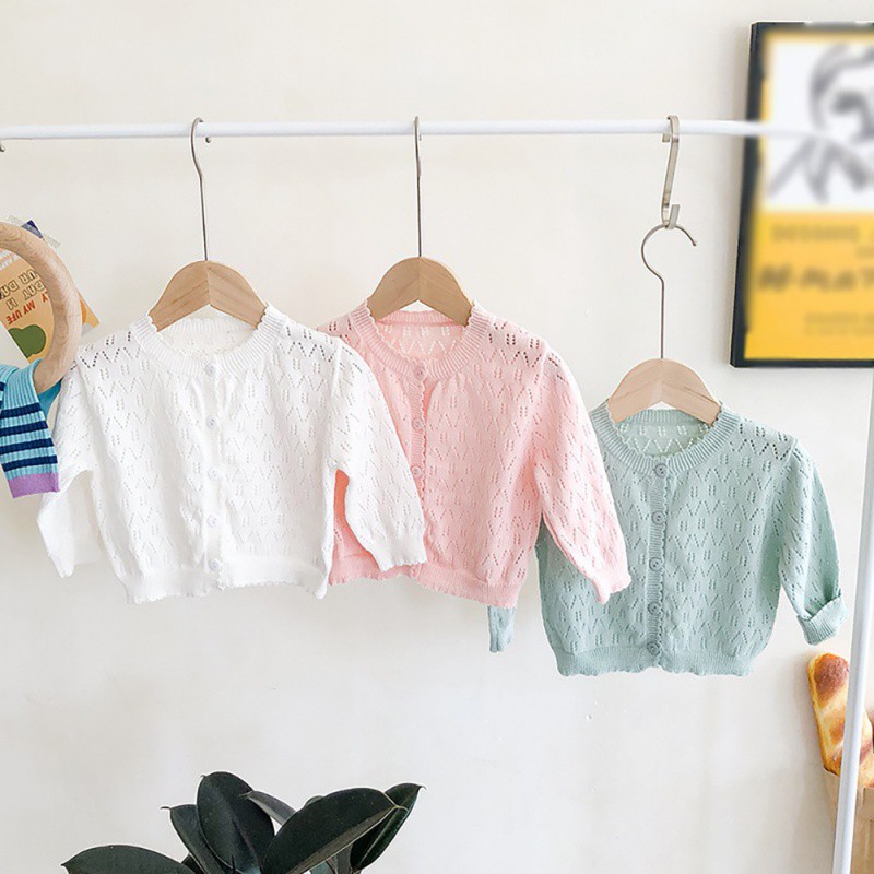 Áo khoác cardigan dệt kim xinh xắn thời trang dành cho bé gái