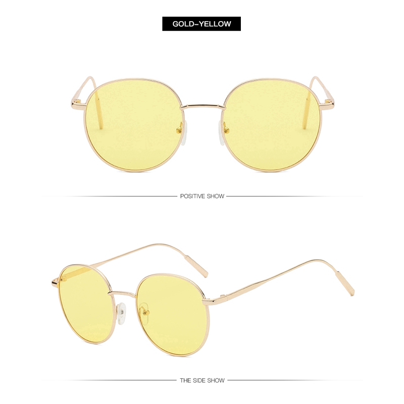 Kính Mát Gọng Oval Nhỏ Kim Loại Phong Cách Vintage