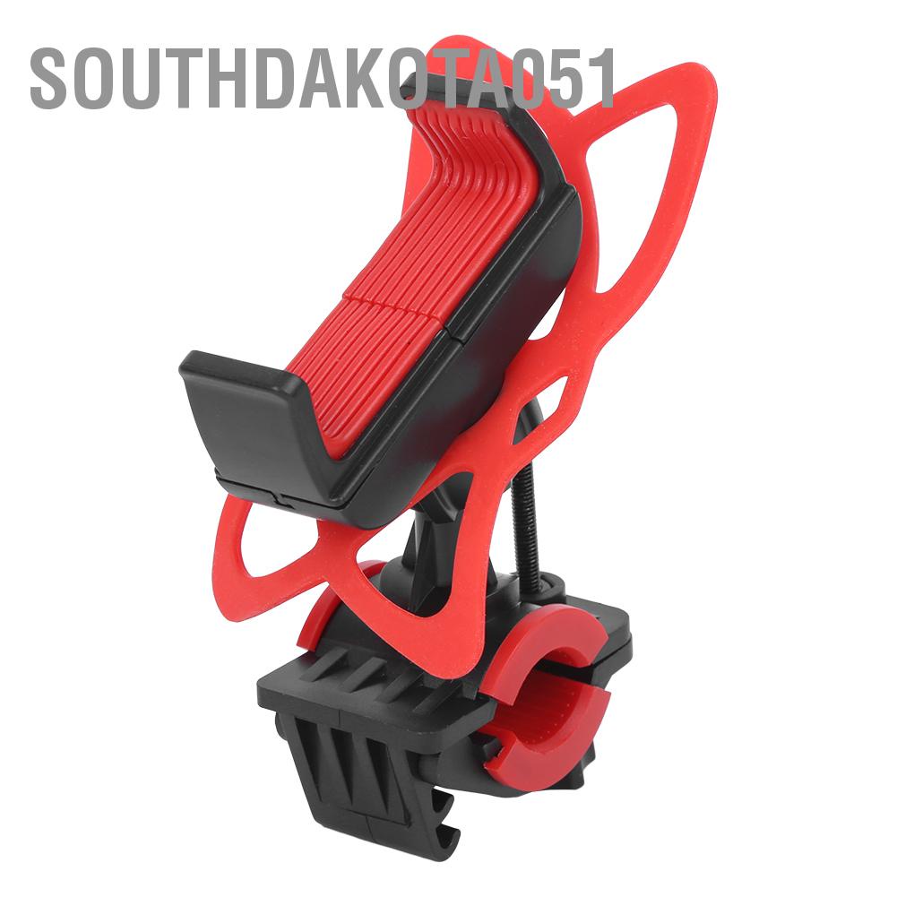 Hàng HOT Giá kẹp điện thoại chống rung gắn xe máy/xe đạp Giá đỡ điện thoại di động Xe đạp Silicone màu đỏ Chân đế GPS định vị【Southdakota051】