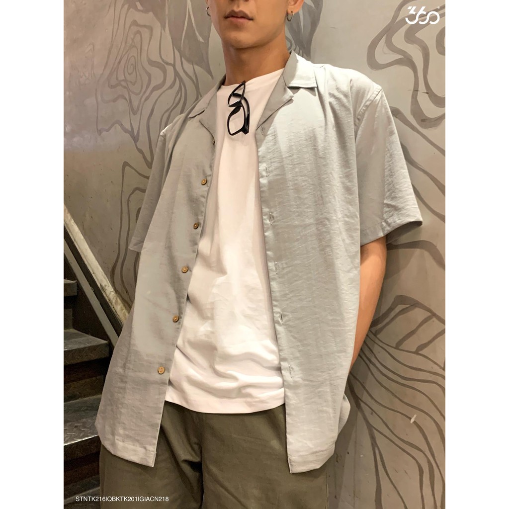 Áo sơ mi nam 360BOUTIQUE ngắn tay cổ bẻ - STNTK216 | BigBuy360 - bigbuy360.vn