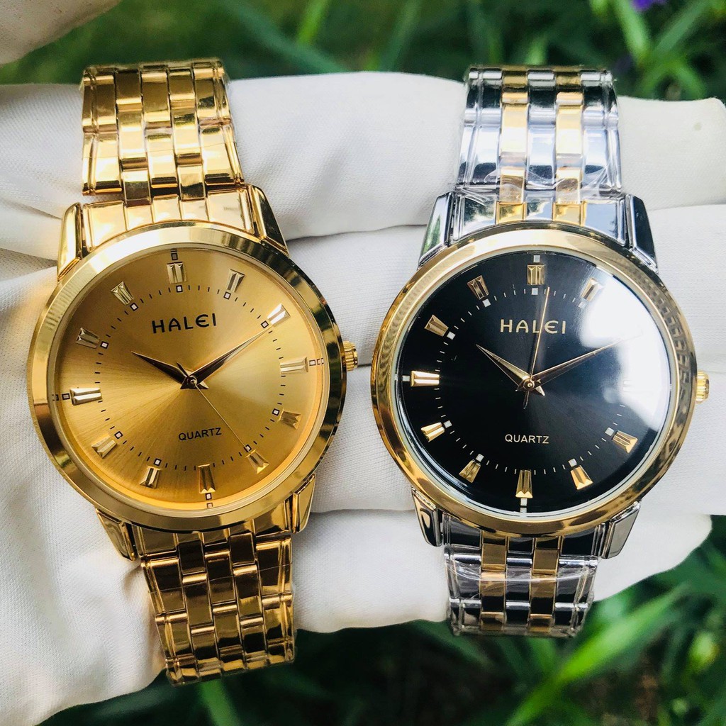 Đồng Hồ Nam Nữ HALEI 502 Dây Kim Loại Mạ Vàng Cao Cấp | BigBuy360 - bigbuy360.vn