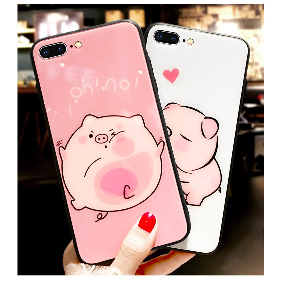 [ IPHONE ] Ốp Lưng Kính Cường Lực Lợn Kute - A093 | BigBuy360 - bigbuy360.vn