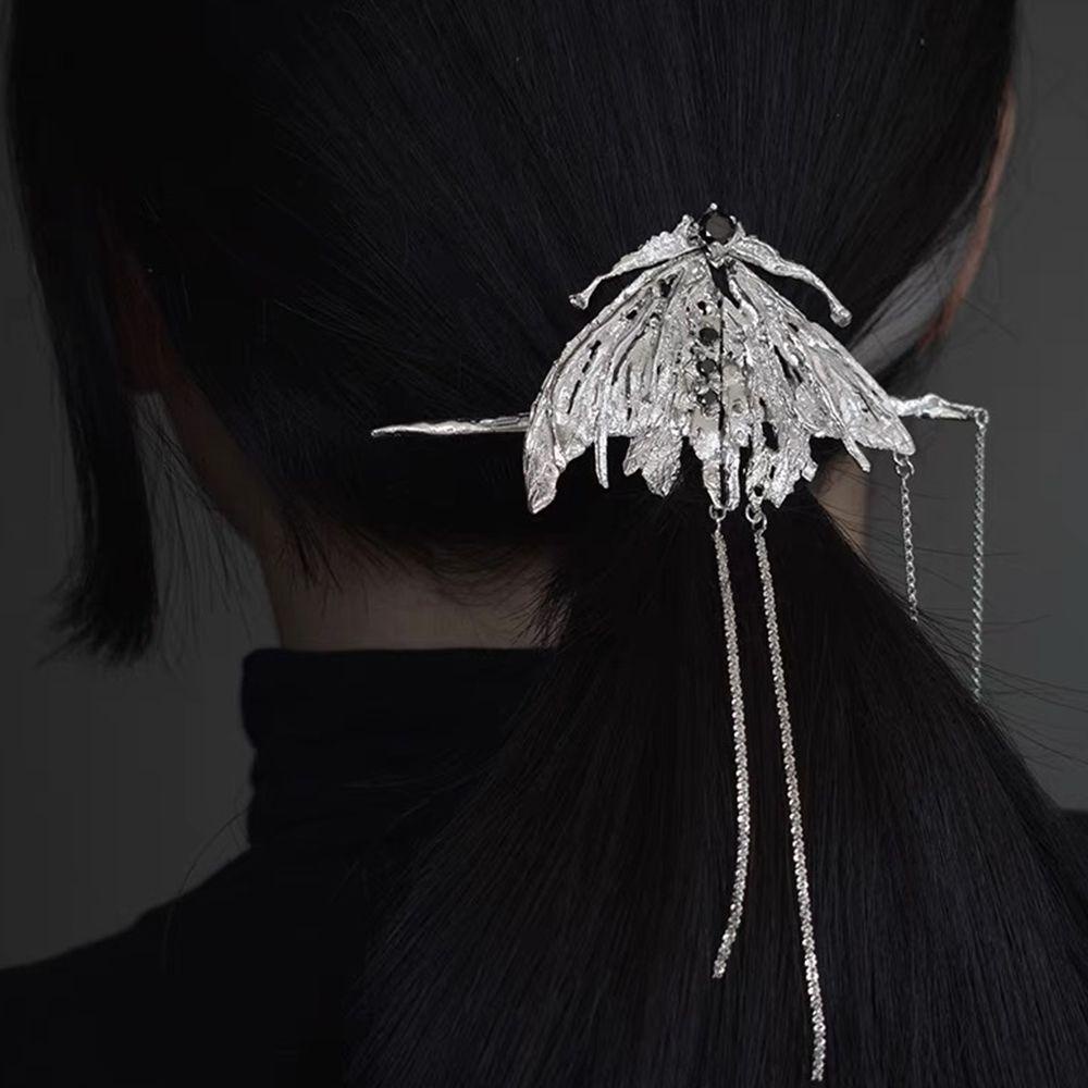 Kẹp Tóc Dây Xích Bằng Hợp Kim Phong Cách Retro Hàn Quốc Tinh Tế Cho Nữ