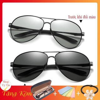 [FULL BOX] Kính đổi màu gọng nhôm magiê nhẹ, mắt kính polarized phân cực, chống UV - MK1906 Ship Nhanh 8H