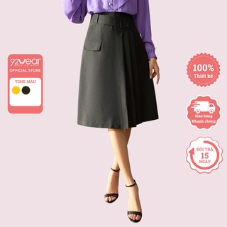 Chân váy dài uzzlang gấp ly một bên JDW0657 - 92wear