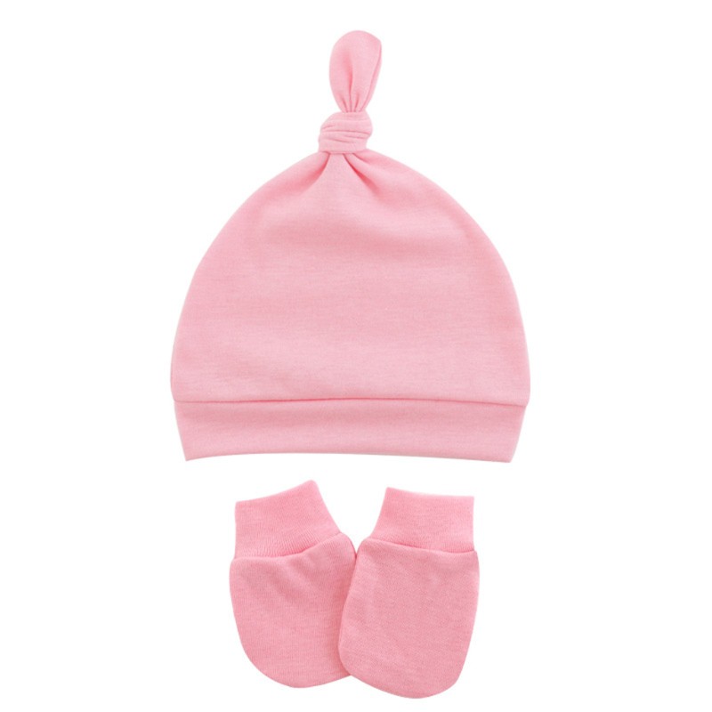 Bộ nón len + găng tay chống cào giữ ấm cho bé
