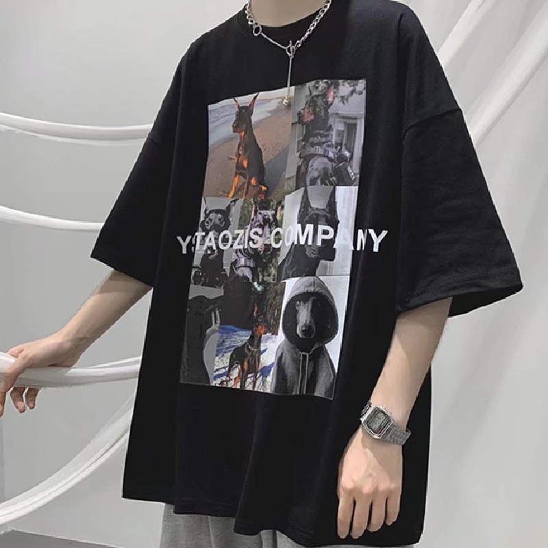 Áo Thun Tay Ngắn Dáng Rộng In Họa Tiết Hoạt Hình Phong Cách Hip Hop Thời Trang Mùa Hè Cho Nam Và Nữ M-8XL