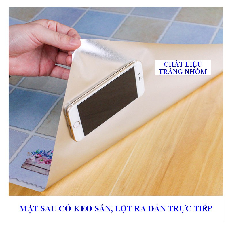 Decal dán bếp tráng nhôm mẫu lọ hoa nhỏ xinh khổ 60cm (giá bán 1m dài)