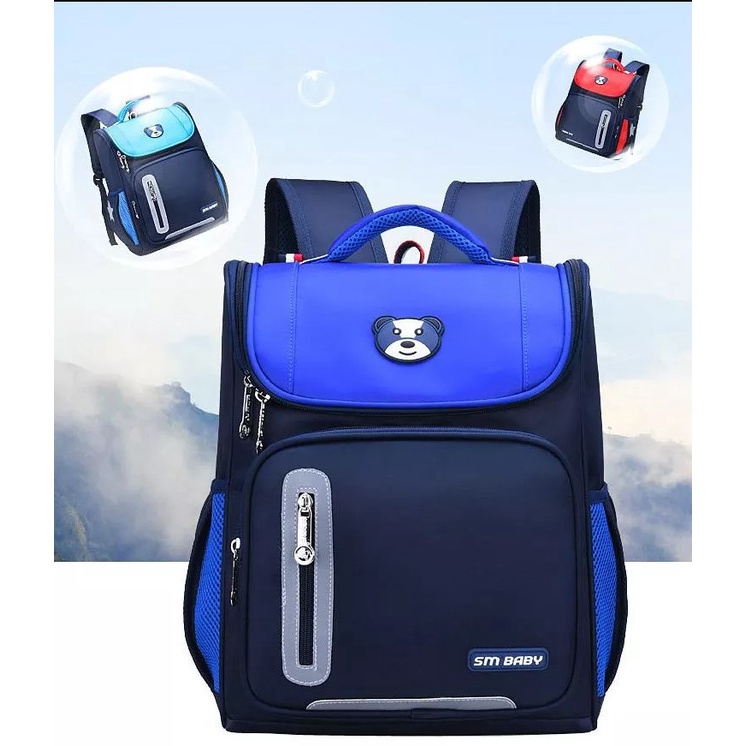 [Freeship] Balo trẻ em tiểu học chống gù lưng thời trang, Chống Nước, BALO CHỐNG GÙ LƯNG CHO BÉ NẮP GẤU NHIỀU MÀU