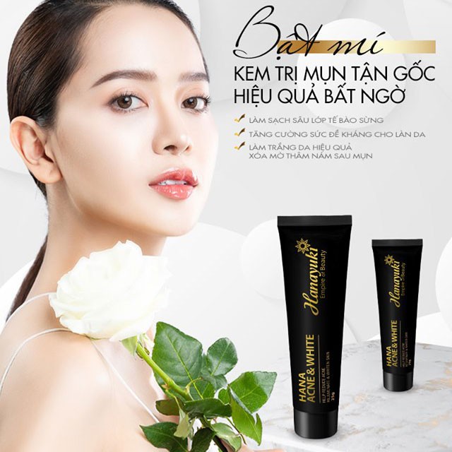 [CHÍNH HÃNG 100%] Kem Mụn Trắng Da Hana Acne & White