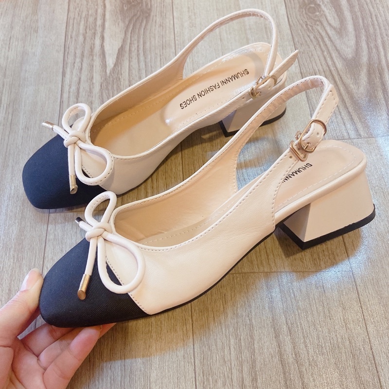 Sandal nữ phong cách Hàn Quốc/giày đế 3cm trang trí nơ.